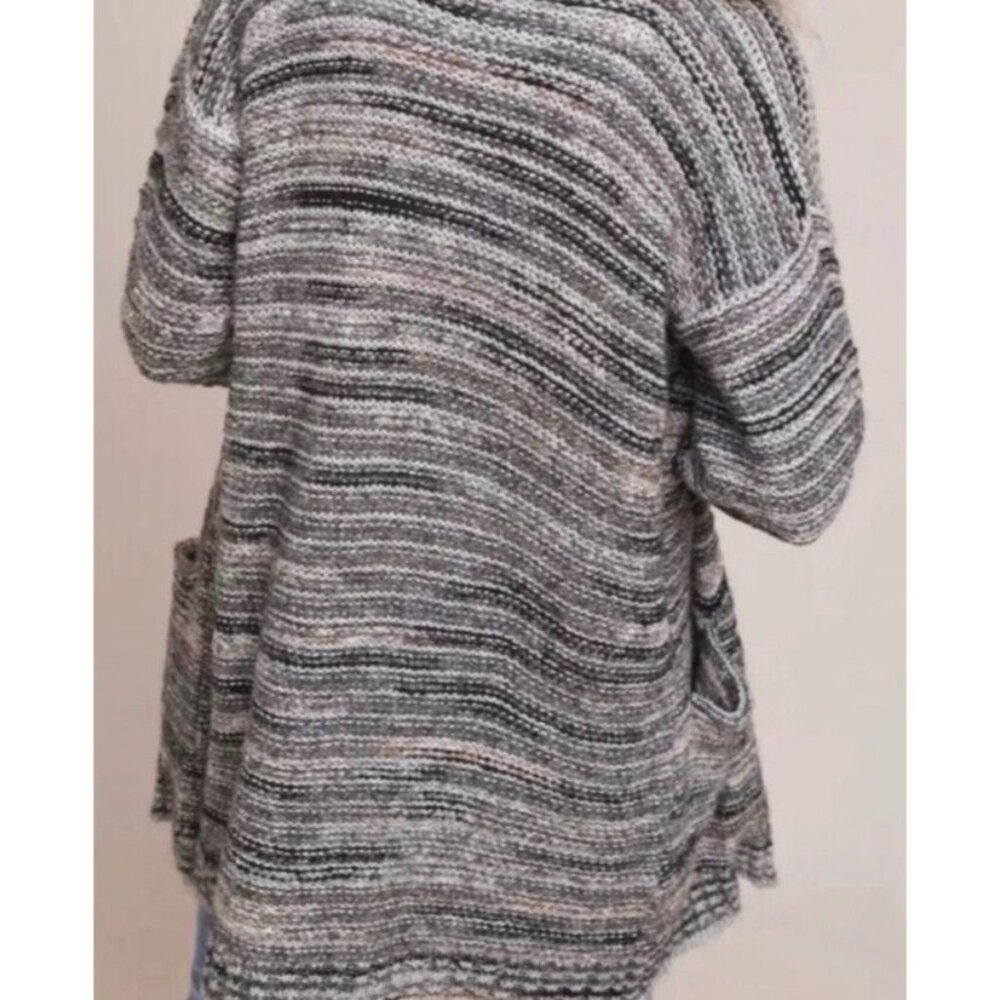 Anthropologie Cardigan Sweater Pink Gray Black M Medium Thick Alpaca Wool $180 - Picture 6 of 16